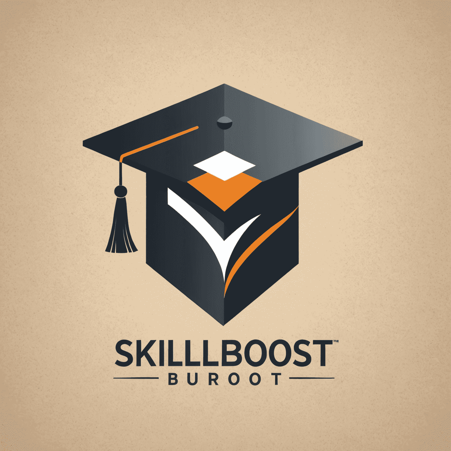 SkillBoost Logo - A modern, sleek design featuring a graduation cap icon merged with an upward arrow, symbolizing career growth and education