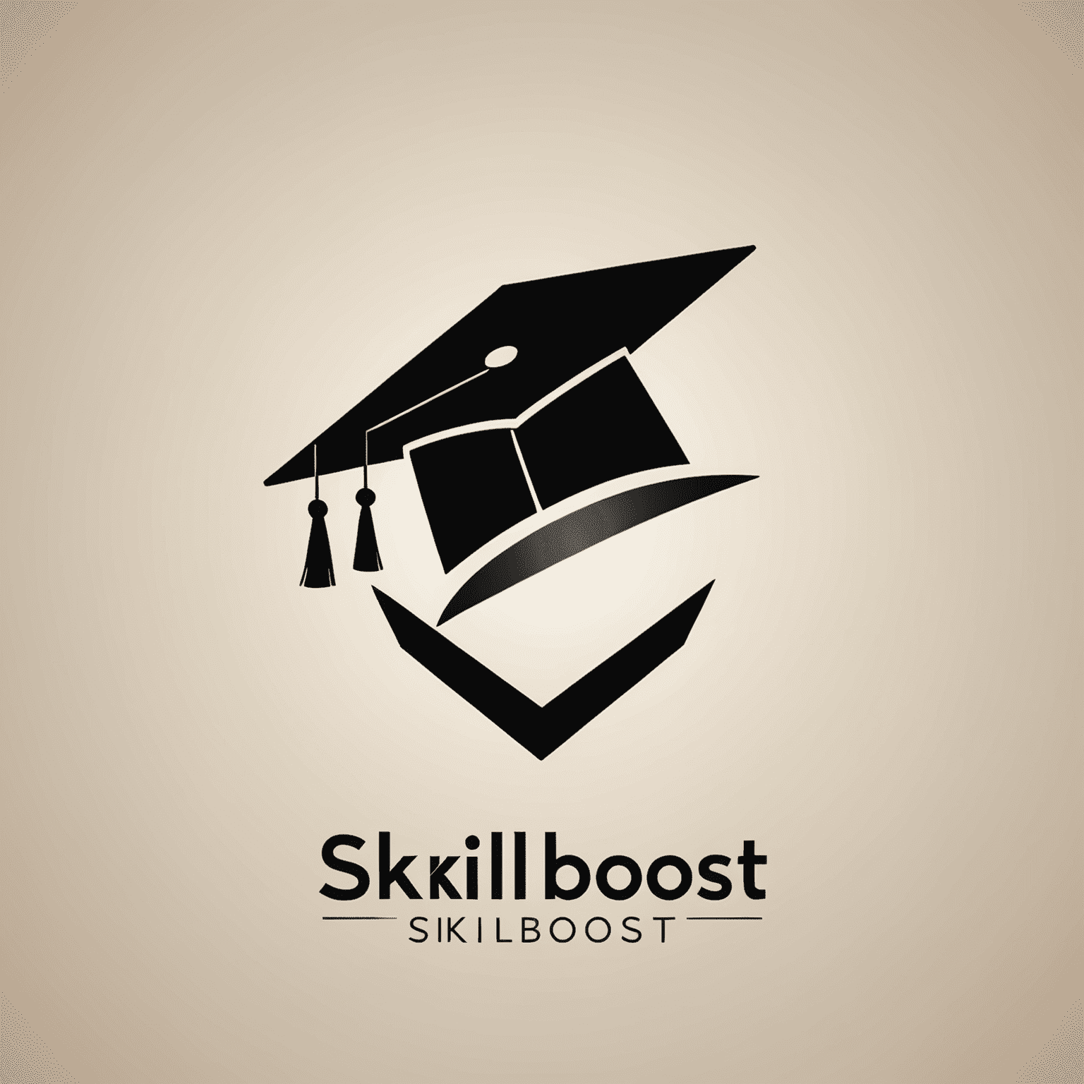 SkillBoost Logo - A modern, sleek design featuring a graduation cap icon merged with an upward arrow, symbolizing career growth and education