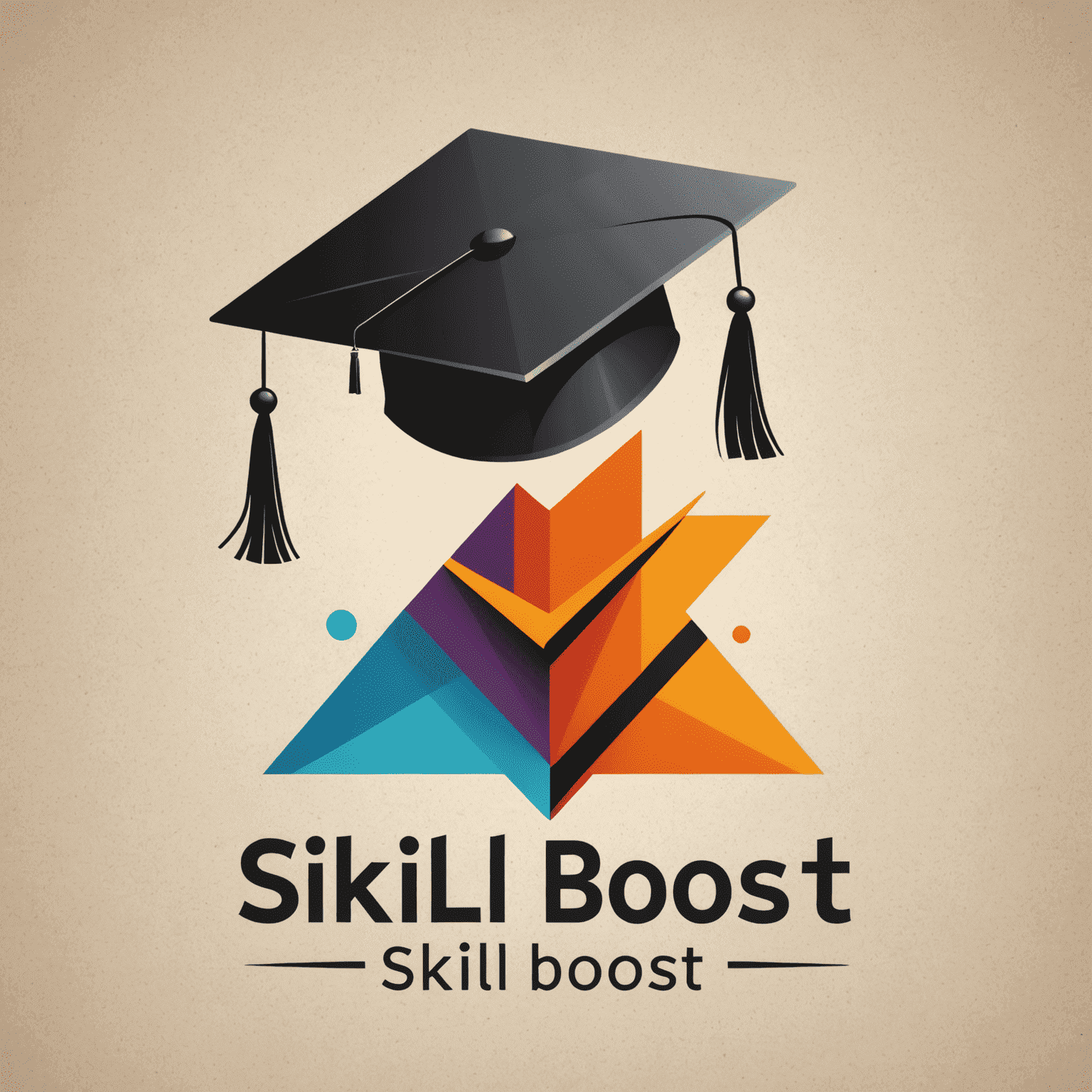 SkillBoost Logo - A modern, sleek design featuring a graduation cap icon merged with an upward arrow, symbolizing career growth and education