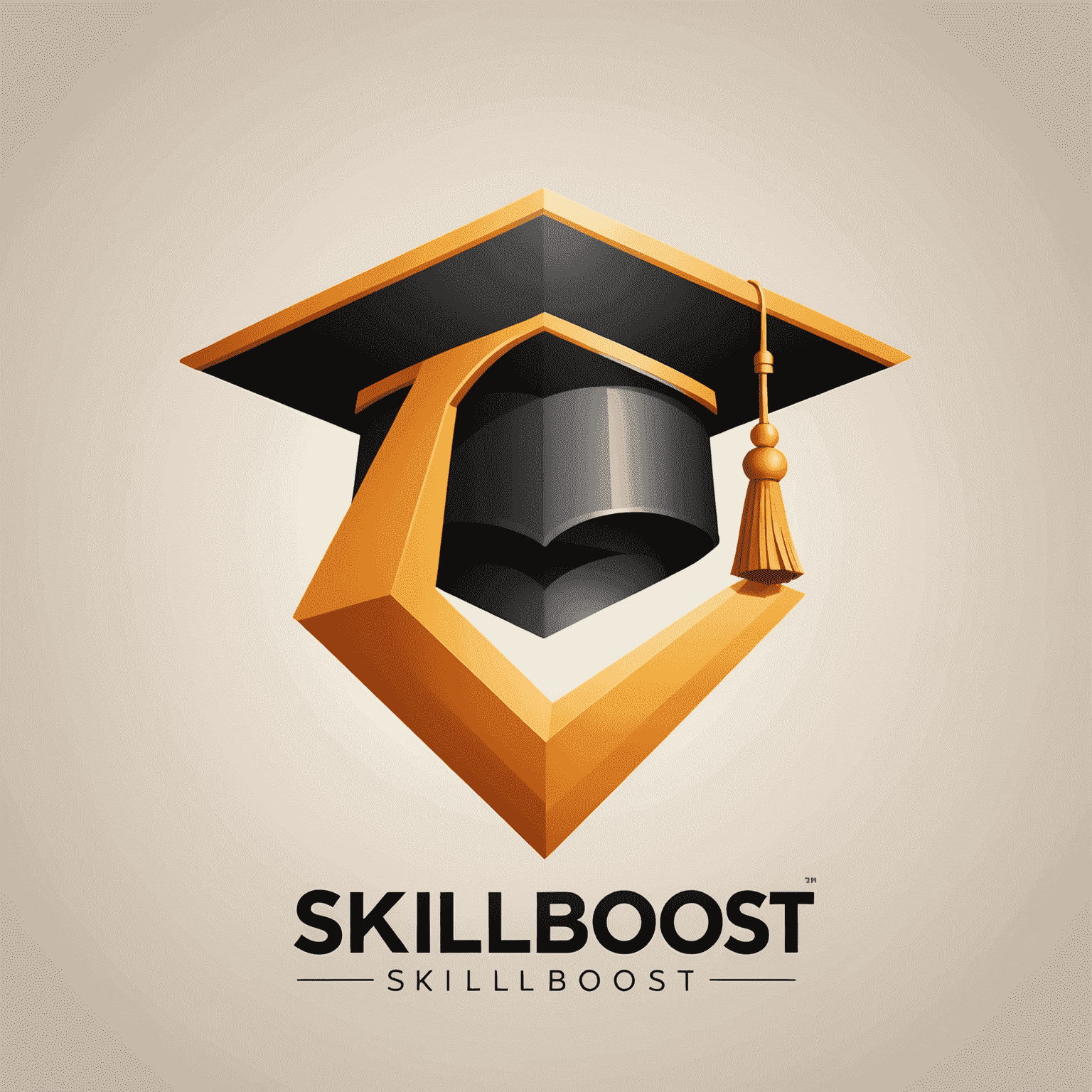 SkillBoost Logo - A modern, sleek design featuring a graduation cap icon merged with an upward arrow, symbolizing career growth and education