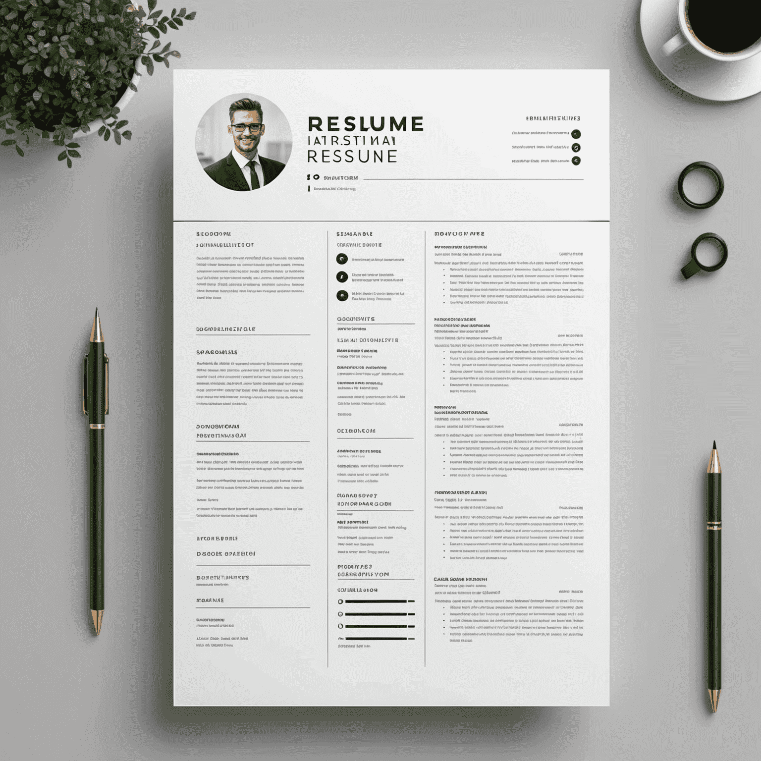 A professional looking resume template with clean layout, highlighting different sections such as experience, skills, and education. The image showcases how a well-structured resume catches the eye.
